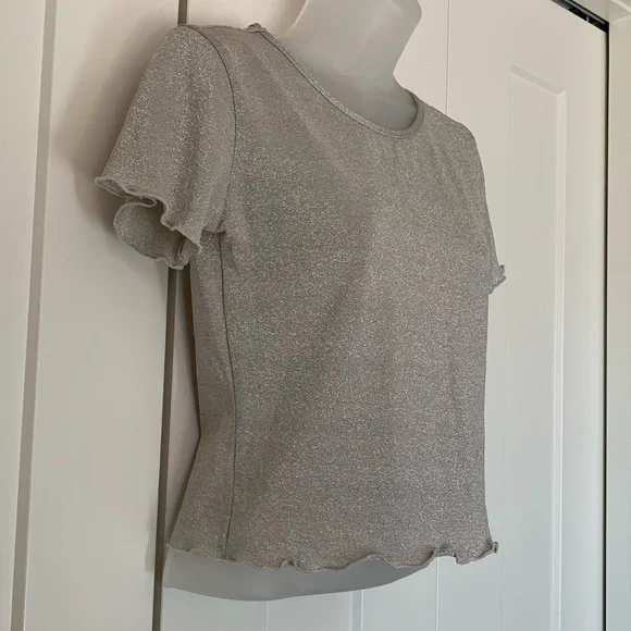 Urban Outfitters A crop top silvery champagne stretchy M - Picture 3 of 5